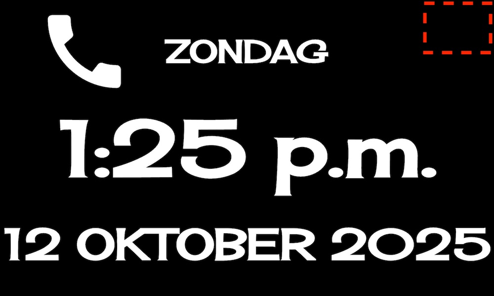 Kalenderklok met de rechterbovenhoek gemarkeerd