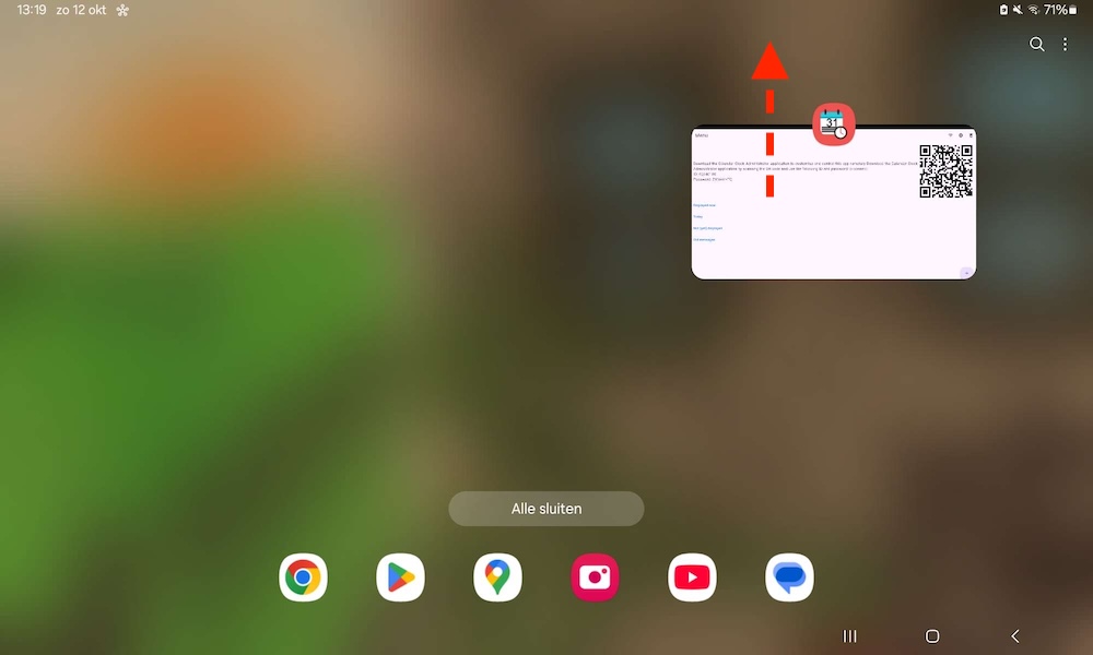 Android-pagina met momenteel geopende apps.